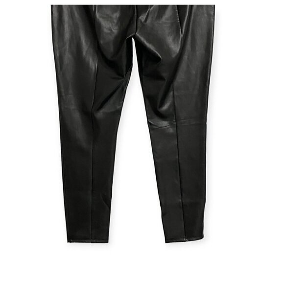 Loft Black Faux Leather Stretch Pants/Leggings, Size L - Picture 6 of 9